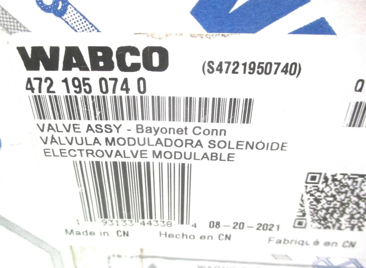 4721950740 Genuine Wabco ABS Solenoid Modulator Valve 24V - Truck To Trailer