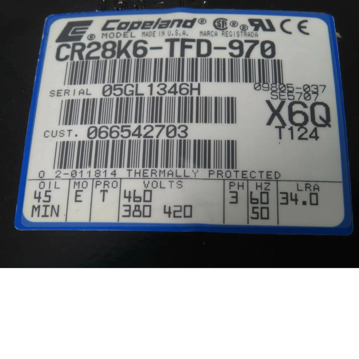 CR28K6-TFD-970 Copeland Scroll Compressor - Truck To Trailer
