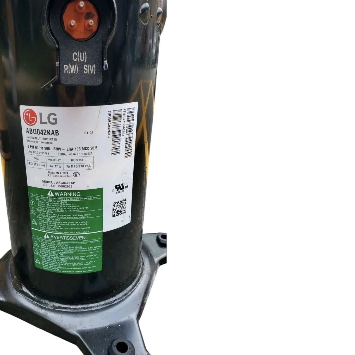 ABG042KAB LG Scroll Compressor - Truck To Trailer