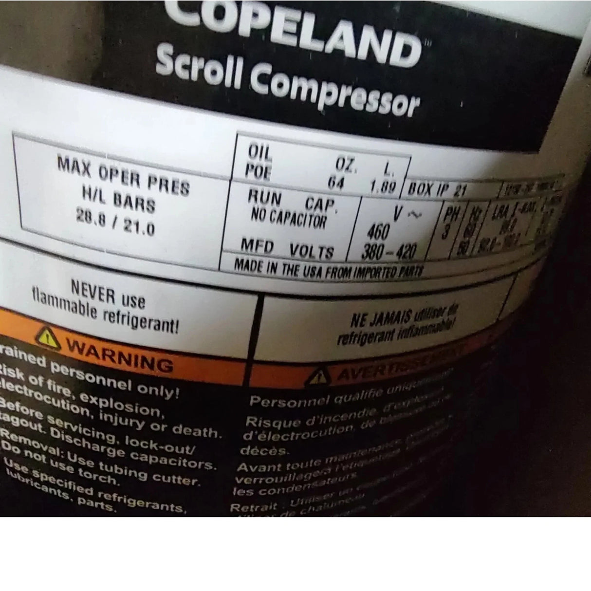 ZF25K4E-TFD-251 Genuine Copeland Scroll Compressor - Truck To Trailer