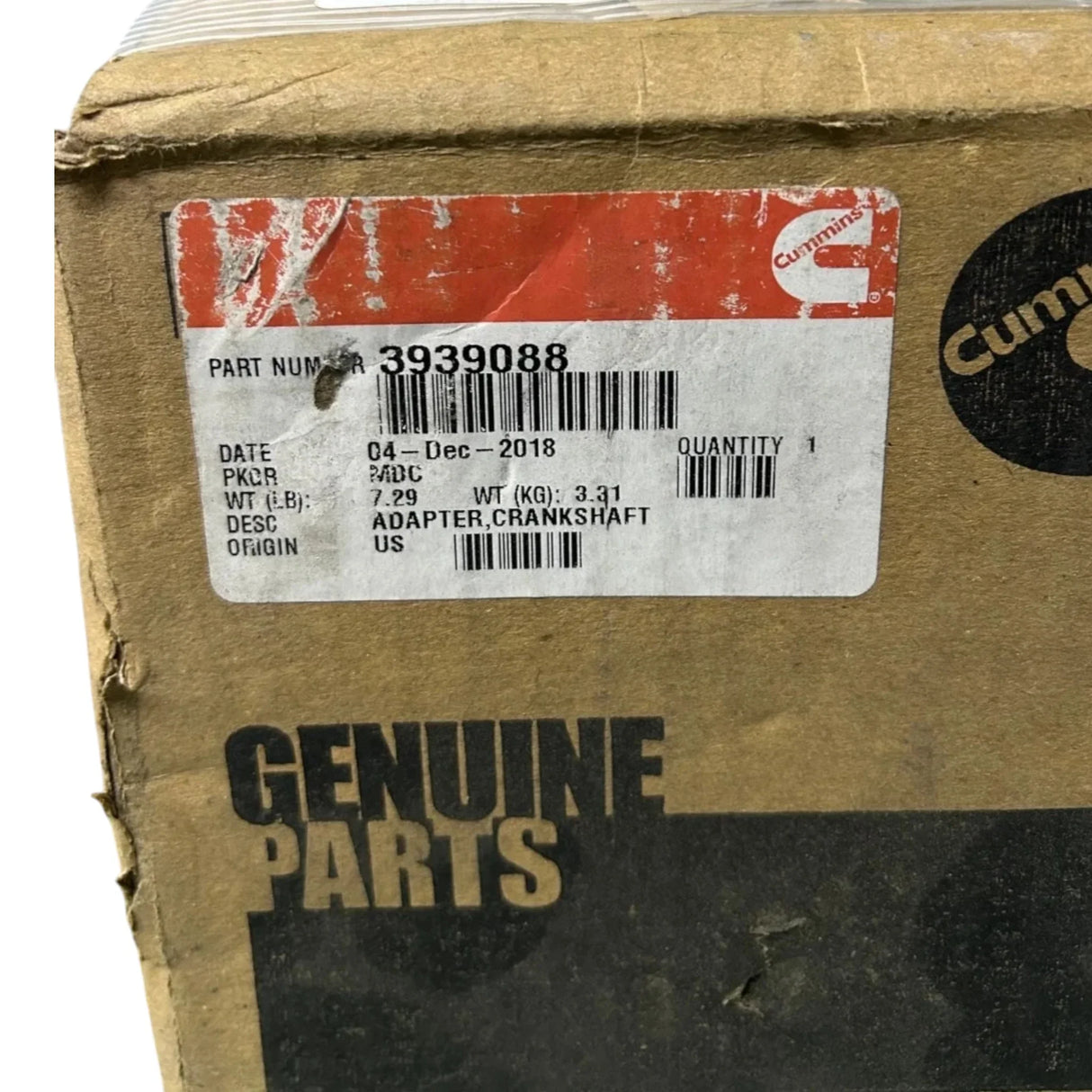 3939088 Genuine Cummins Engine Crankshaft Adapter - Truck To Trailer