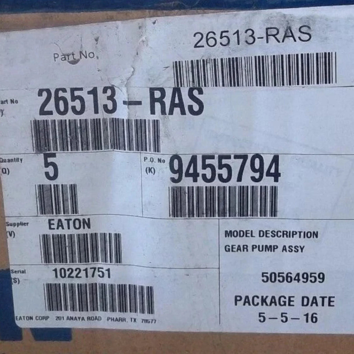 26513-RAS Genuine Eaton Hydraulic Pump Motor - Truck To Trailer