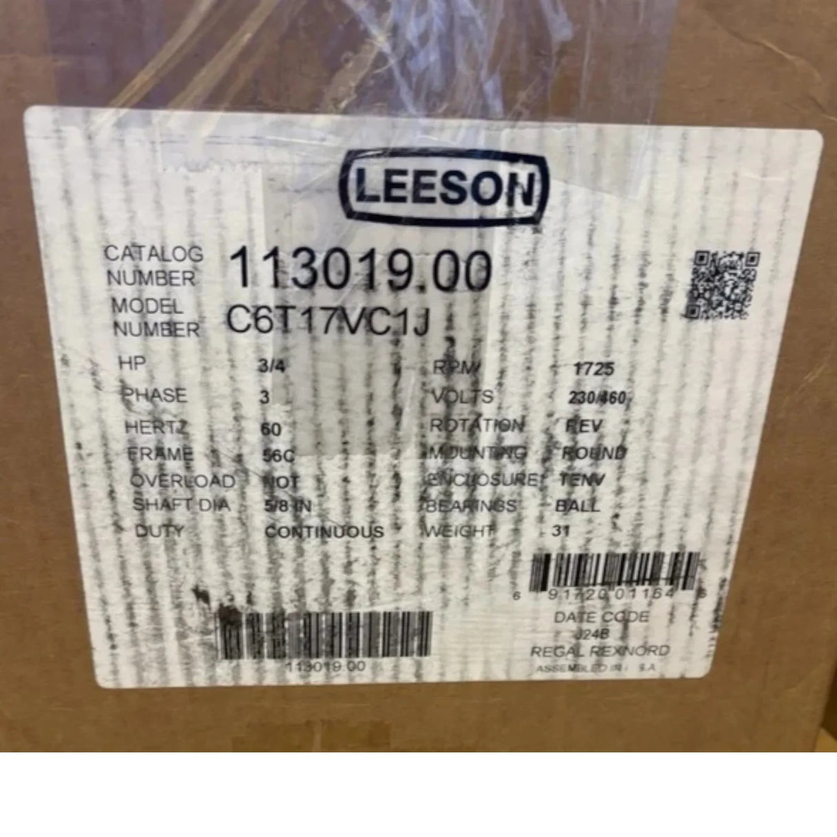 113019.00 Genuine Leeson Generaal Purpose Motor 230/460V