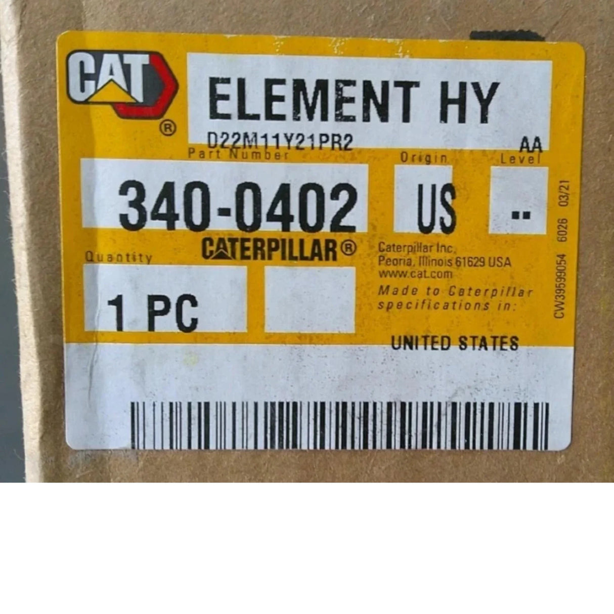 3400402 Genuine Cat Hydraulic Oil Filter