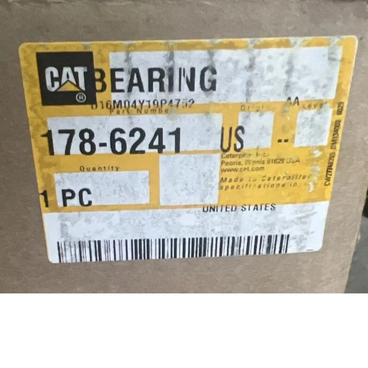 178-6241 Genuine Cat Sleeve Bearing