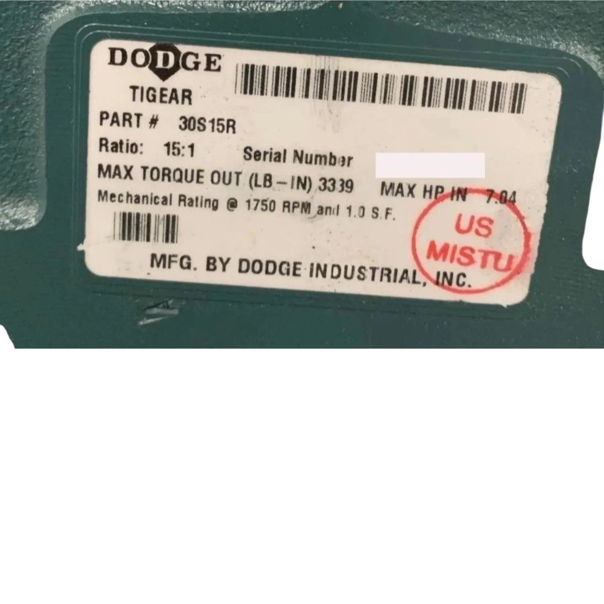 30S15R Dodge Gear Reducer