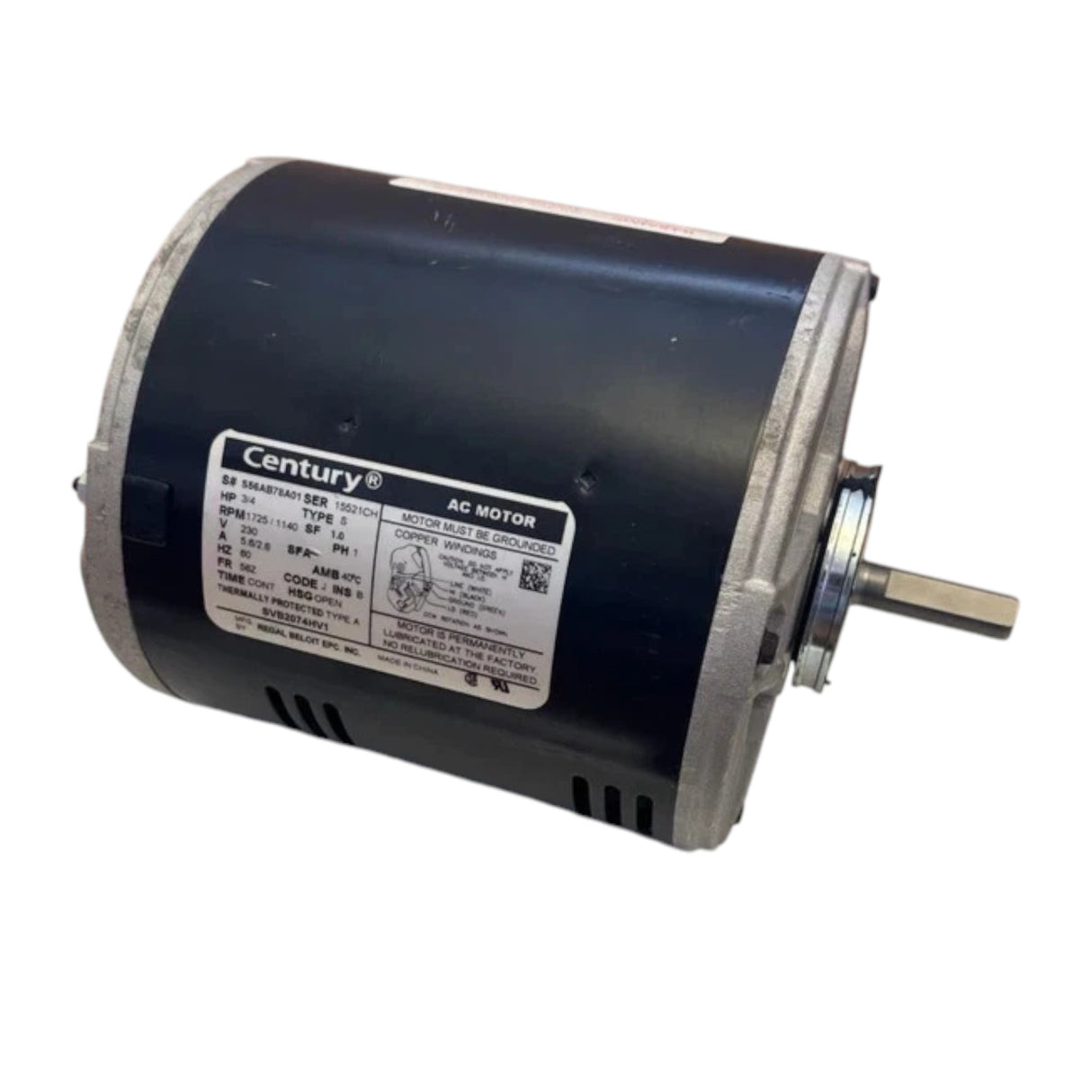 SVB2074HV1 Century Electric Motor 230V 1800RPM