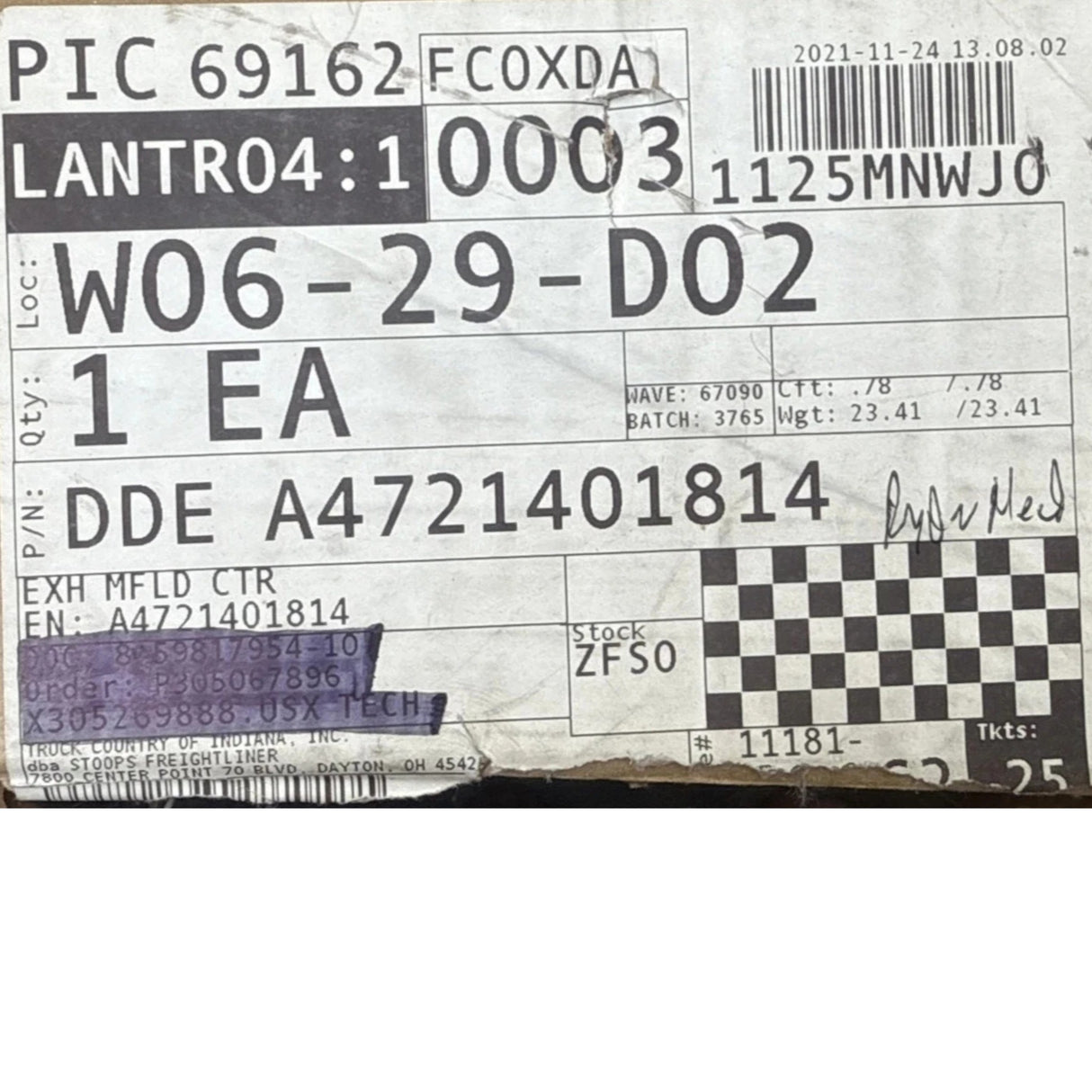 A4721401814 Genuine Detroit Diesel Exhaust Manifold Center