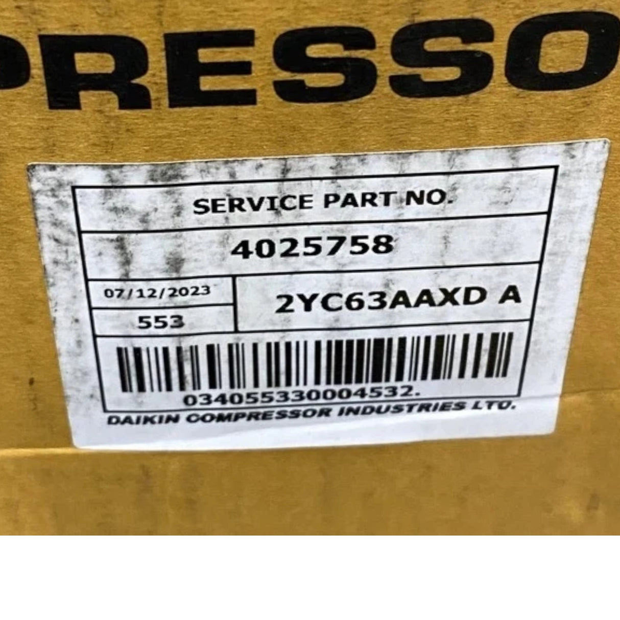 4025758 Genuine Daikin Compressor 220V