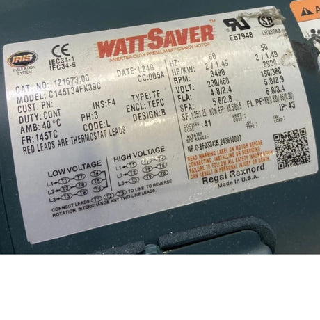 121673.00 Genuine Leeson General Purpose Motor 230/460V