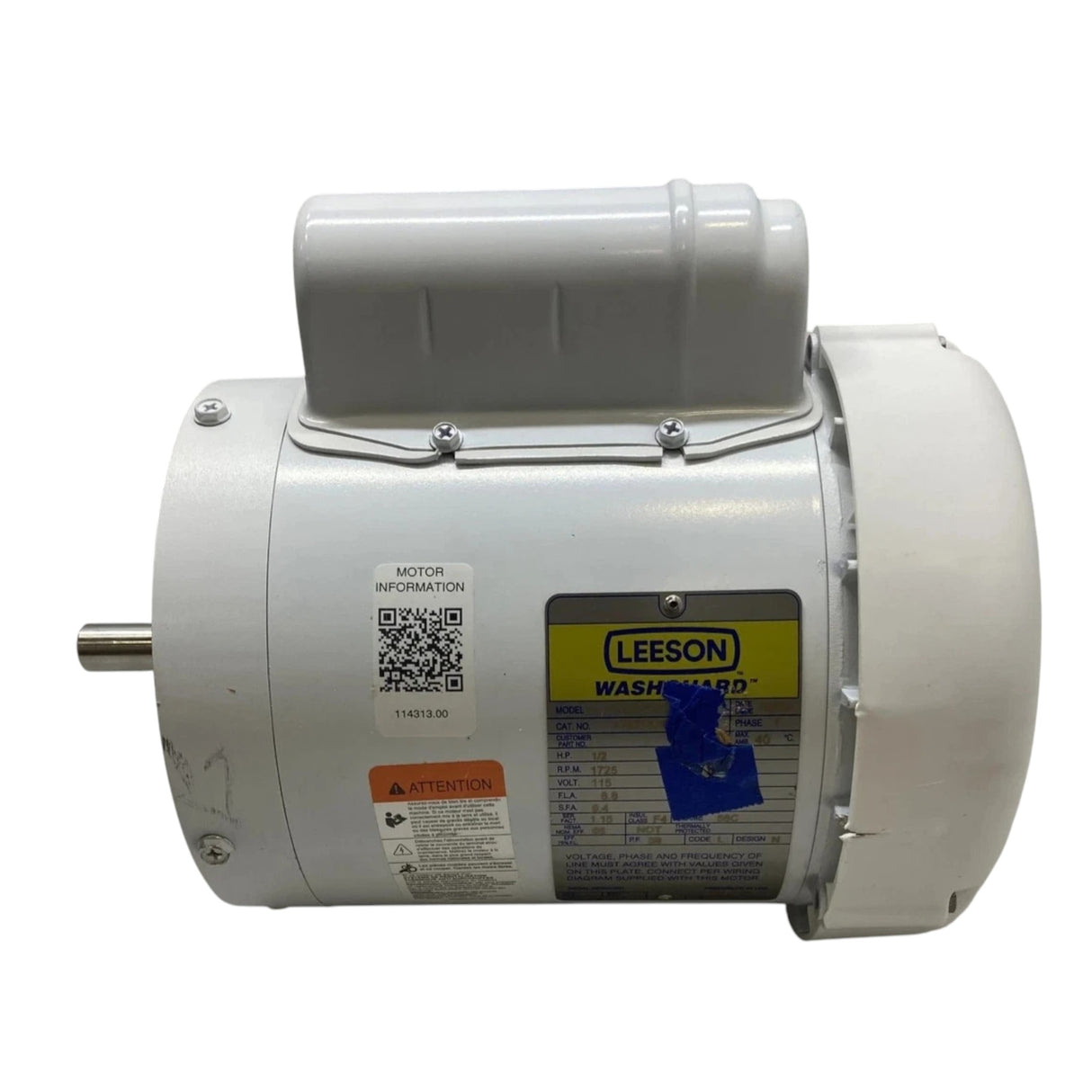 114313.00 Genuine Leeson Washdown Motor 115/230V