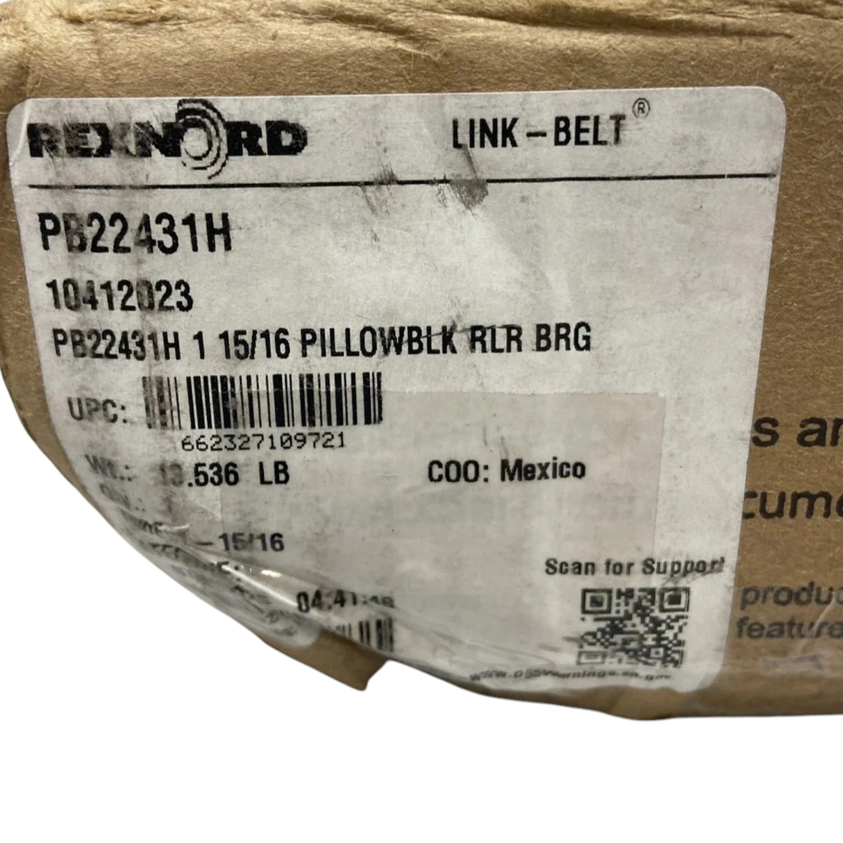 PB22431H Rexnord Pillow Block Roller Bearing
