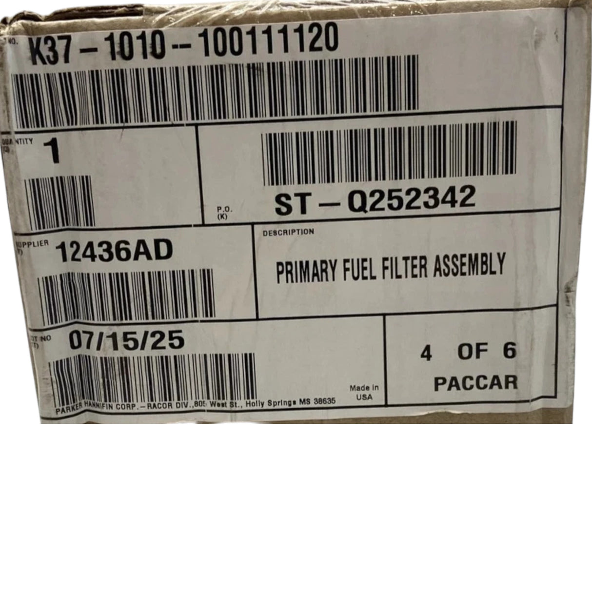 K371010100101120 Genuine Paccar Primary Fuel Filter