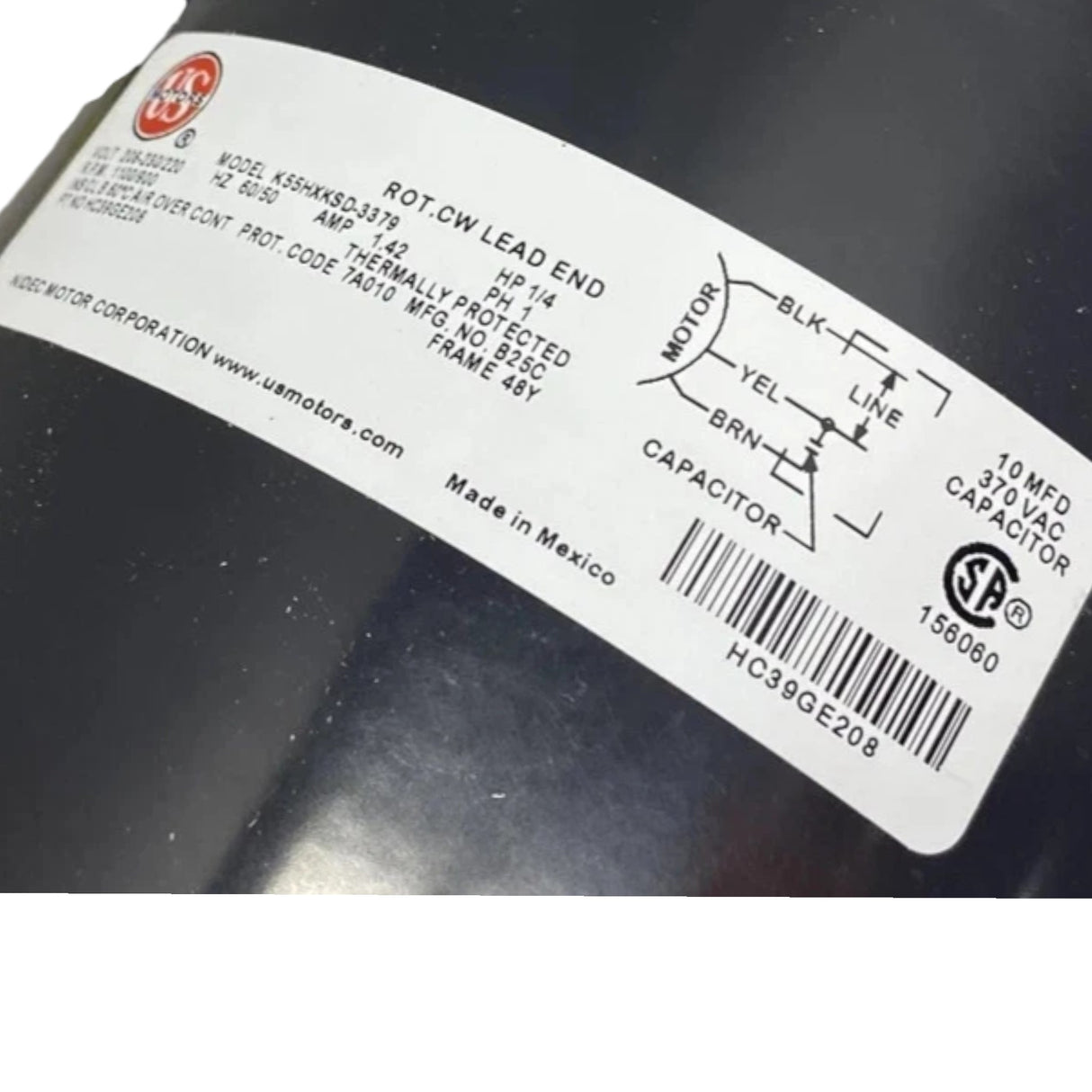 HC39GE208 Genuine Carrier Direct Drive Condenser Motor 208/230V