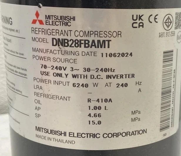 DNB28FBAMT Mitshubishi Refrigerant Compressor
