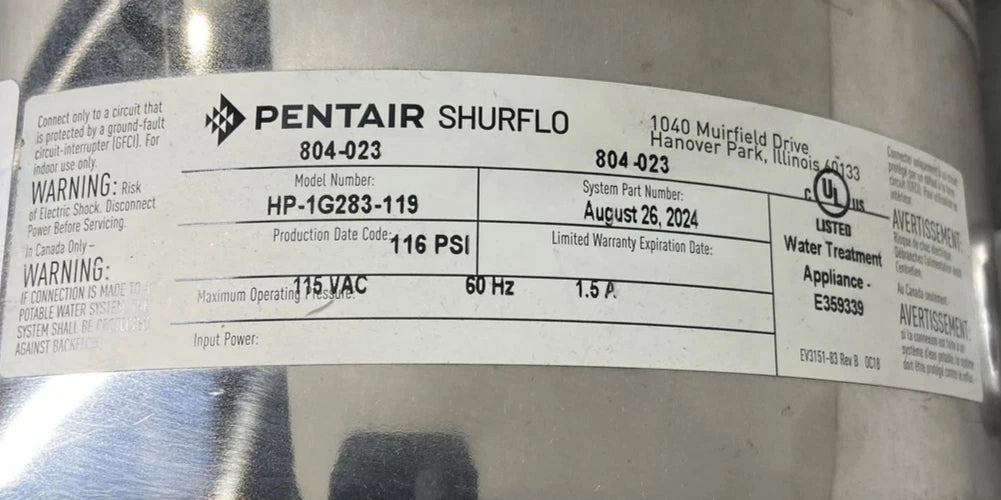 804-023 Shurflo Water Boost System 2 Gallon Tank 115V