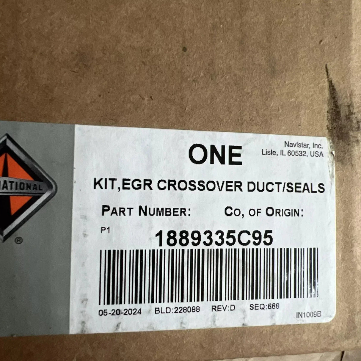 1885963C1 Genuine International EGR Crossover Duct - Truck To Trailer