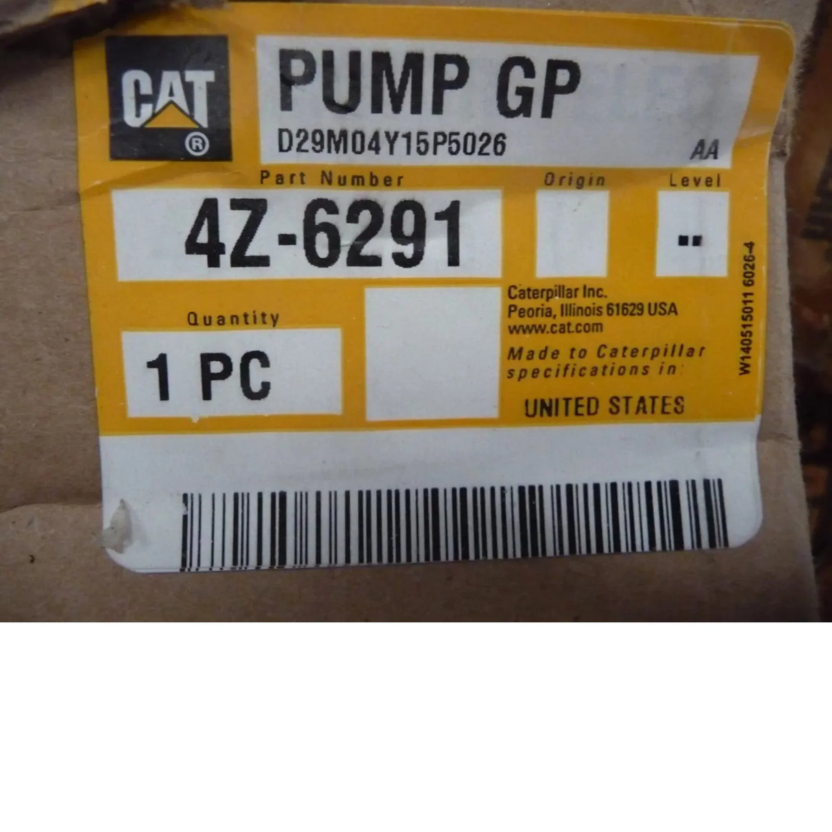 4Z-6291 CAT Basic Gear Pump - Truck To Trailer