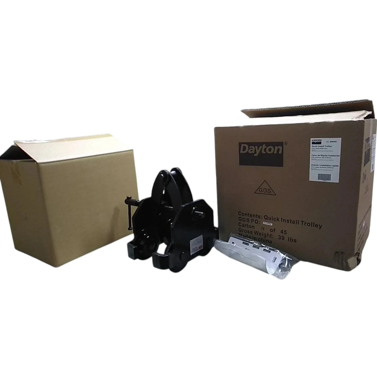 25K806 Dayton Load Cap Quick-Install Trolley 3 to 8 In Beam Flange W 4,000 Lb - Truck To Trailer