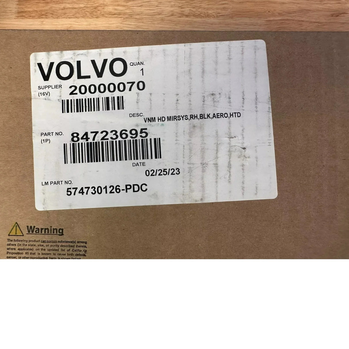 84723695 Genuine Volvo Mirror - Truck To Trailer