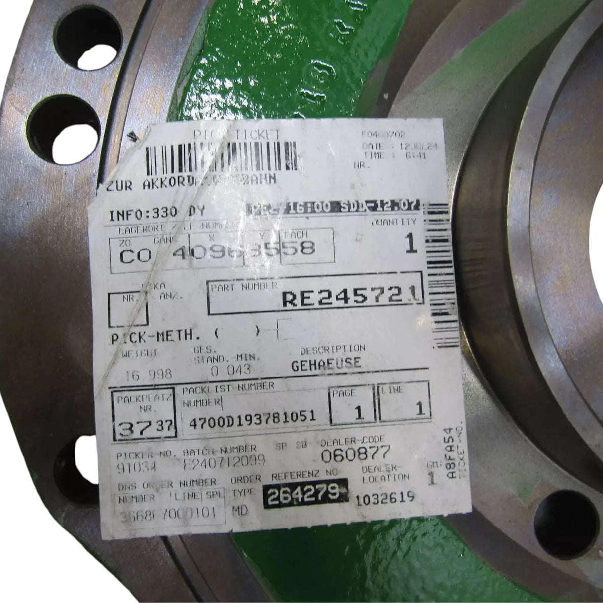 RE228010 Genuine John Deere Left Side Differential Housing - Truck To Trailer