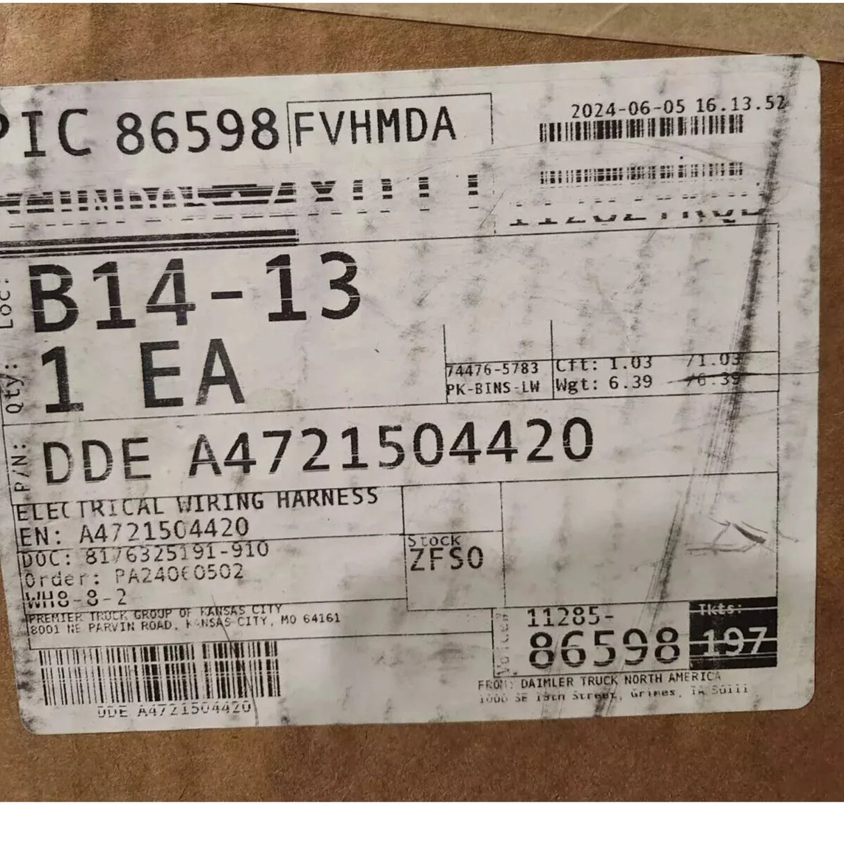 A4721504420 Genuine Detroit Diesel Electrical Wiring Harness - Truck To Trailer