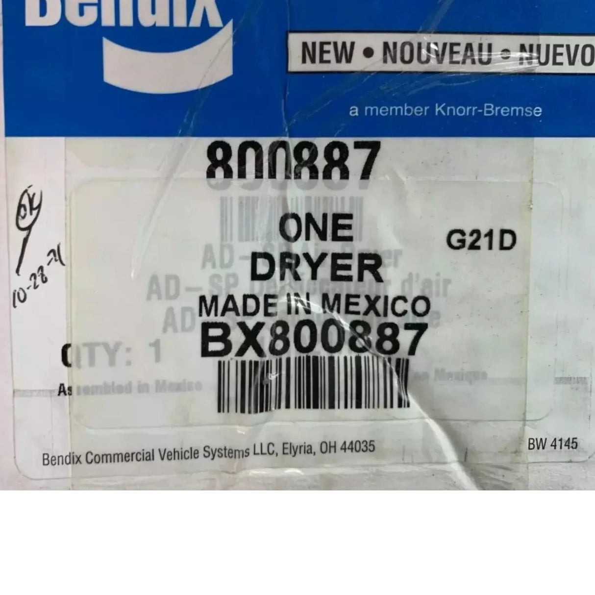 BX800887 Genuine Bendix Air Dryer - Truck To Trailer