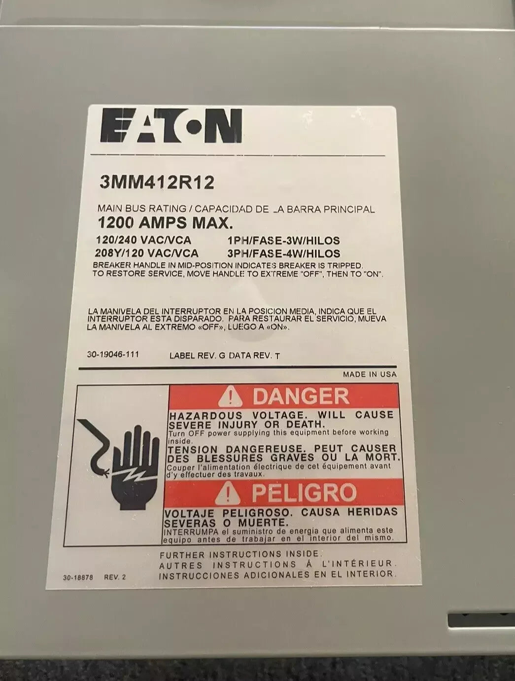 3MM412R12 Genuine Eaton Residential Meter Stack Module - Truck To Trailer