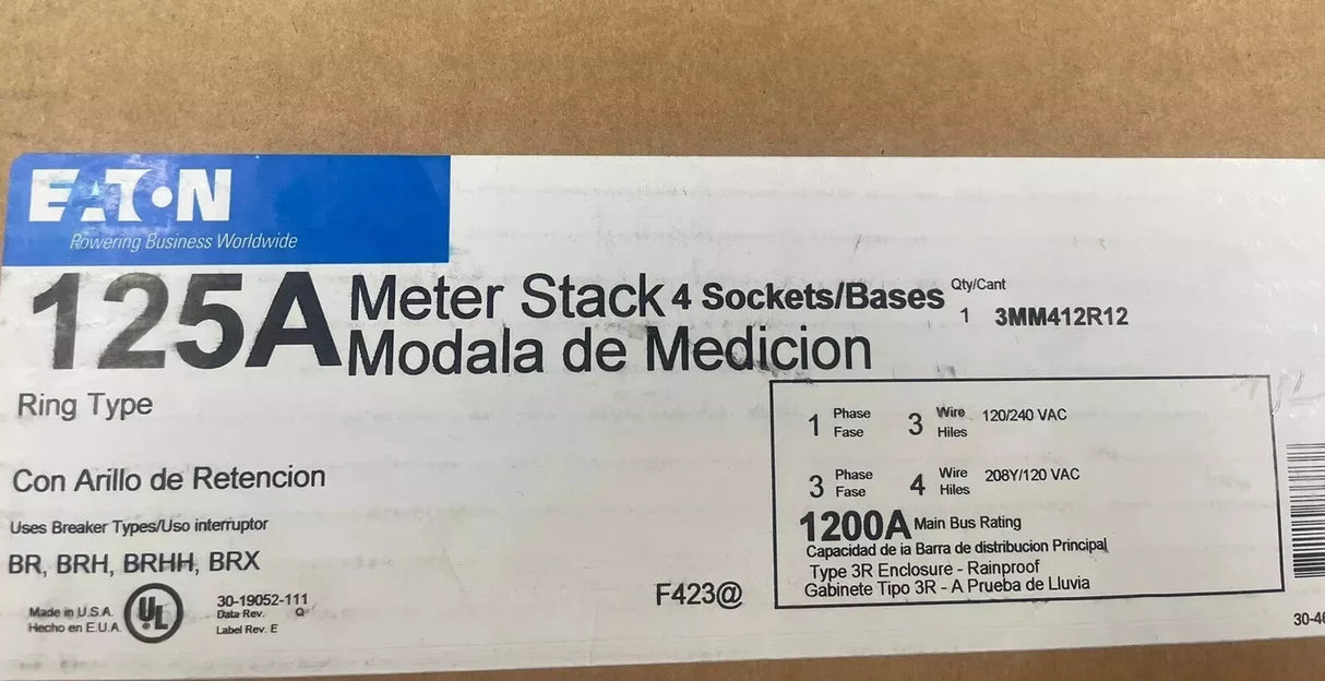 3MM412R12 Genuine Eaton Residential Meter Stack Module - Truck To Trailer