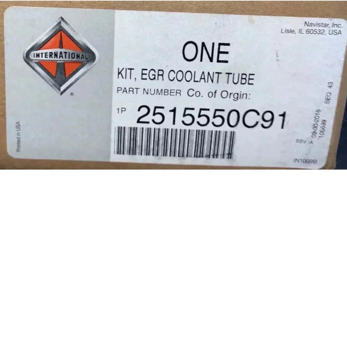 1878394C1 Genuine International EGR Coolant Tube Kit - Truck To Trailer