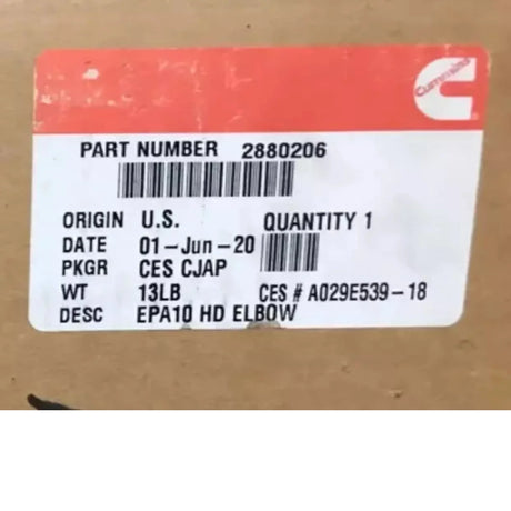 2880206 Genuine Cummins Tube Connector Elbow - Truck To Trailer