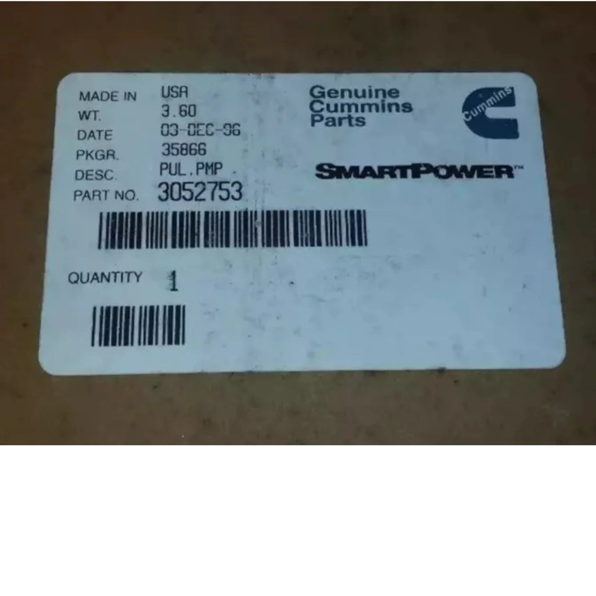 3052753 Genuine Cummins Hydraulic Pump Pulley - Truck To Trailer