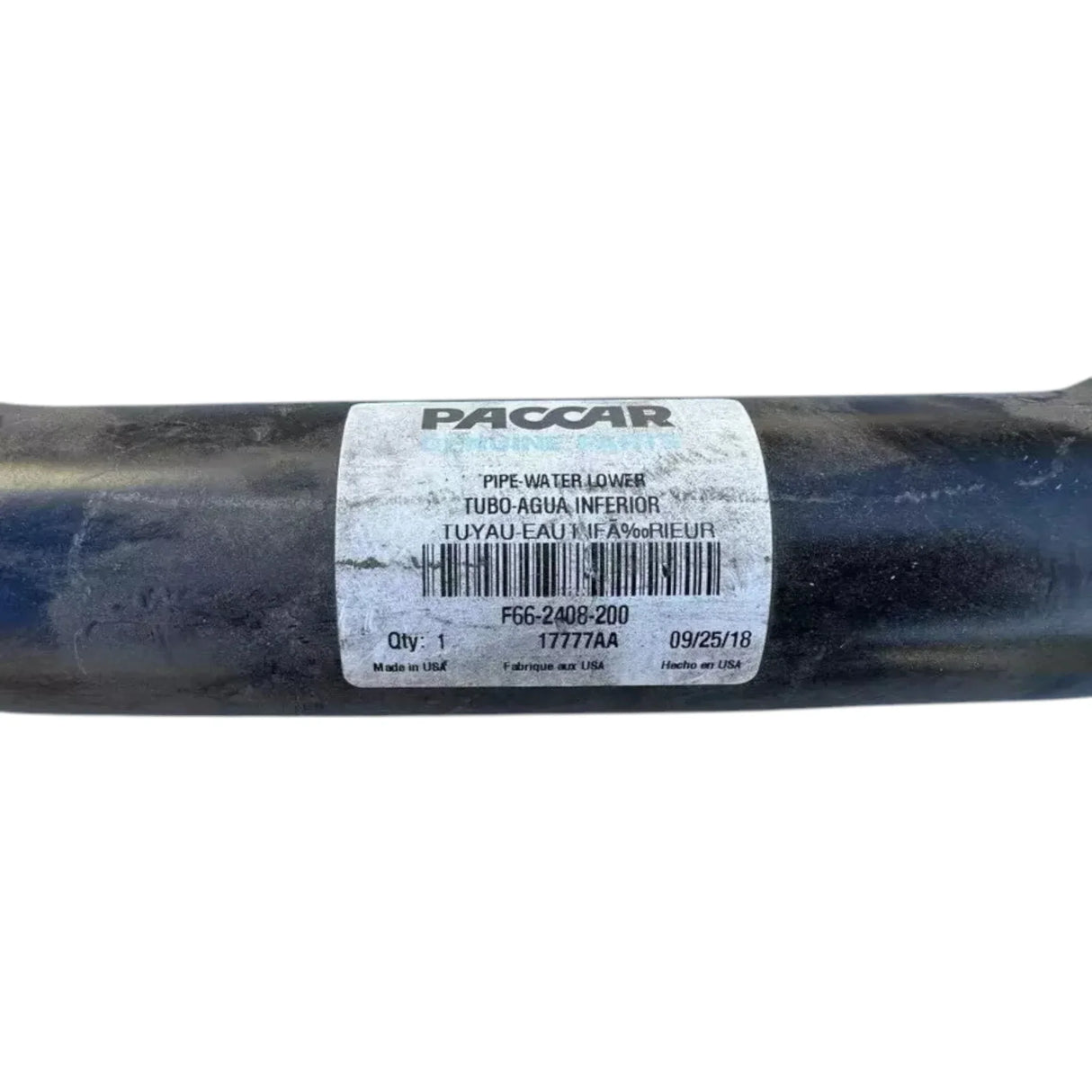 F66-2408-200 Genuine Paccar Lower Coolant Pipe - Truck To Trailer