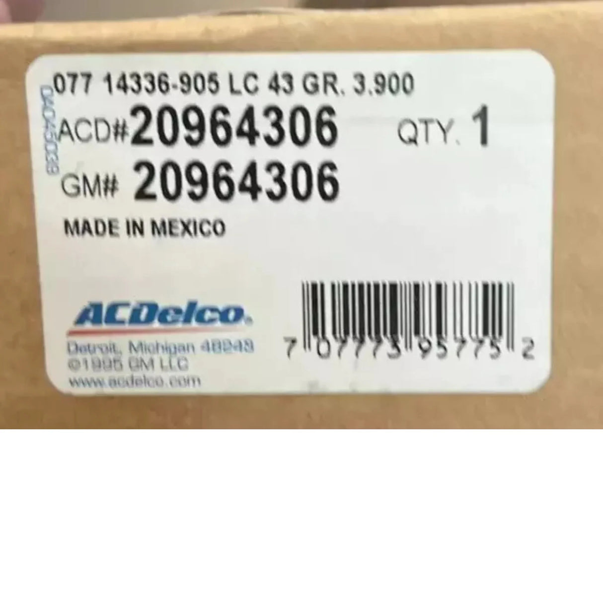 20964306 Genuine GM Fuel Pump Flow Control Module - Truck To Trailer