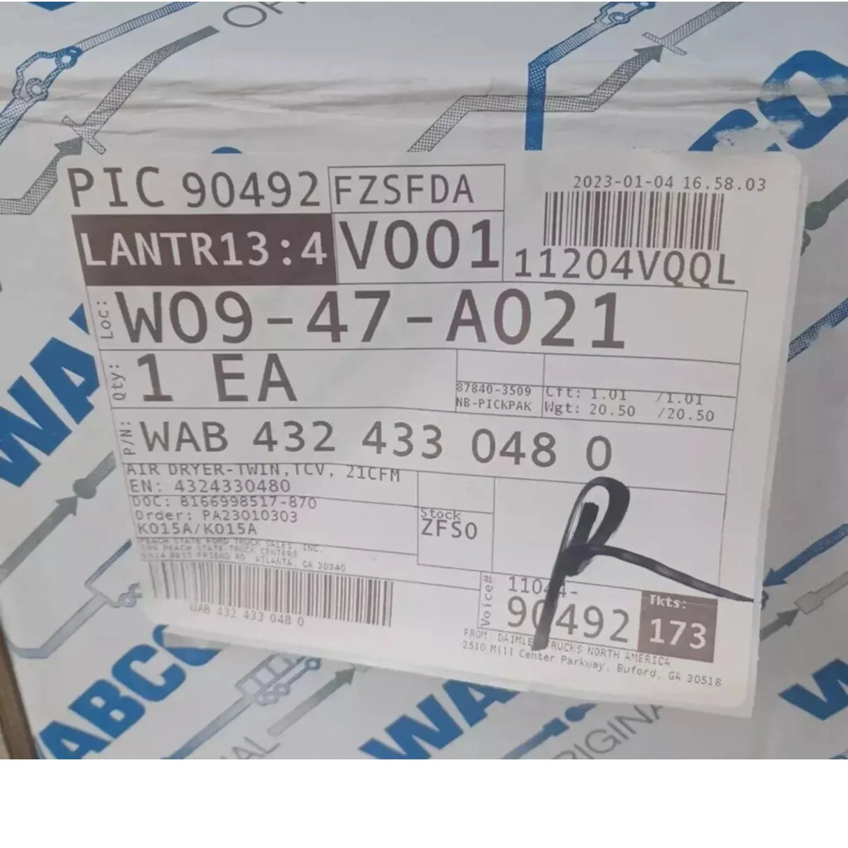 432 433 048 0 Genuine Wabco Twin Air Dryer - Truck To Trailer