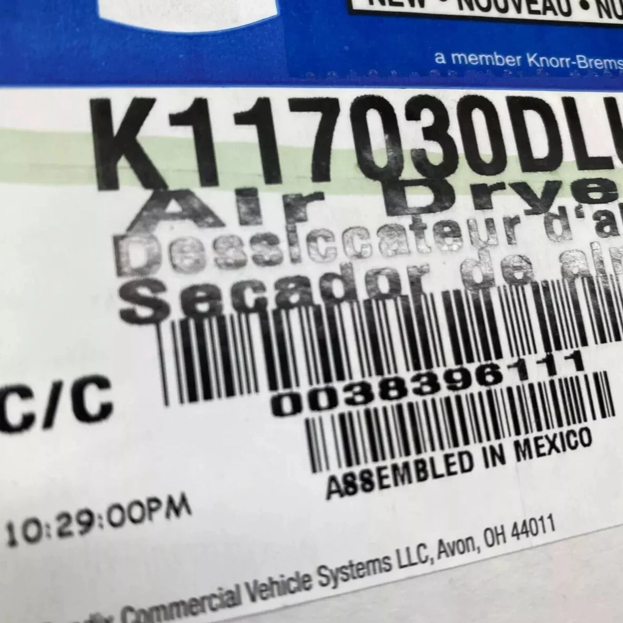 K117030DLU Genuine Bendix Air Brake Dryer - Truck To Trailer