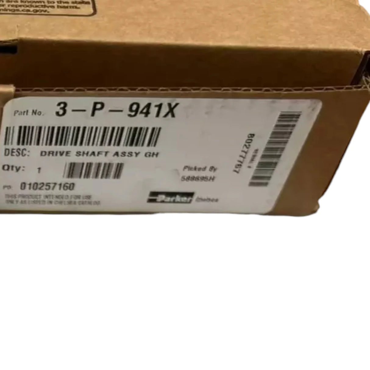 3-P-941X Genuine Parker Drive Shaft Assembly - Truck To Trailer