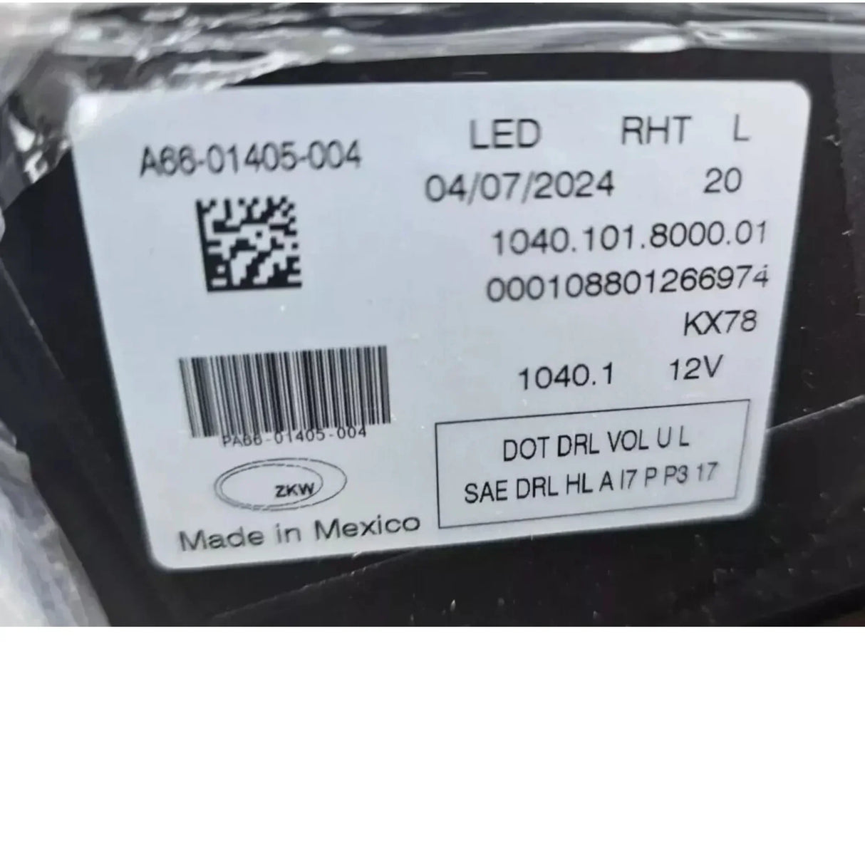 A6601405002 Genuine Freightliner Left Side Headlight - Truck To Trailer