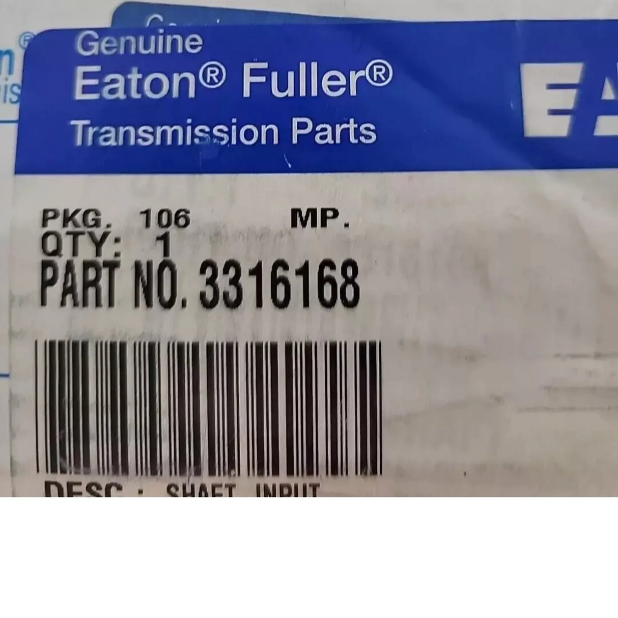 3316168 Genuine Eaton Transmission Input Shaft - Truck To Trailer