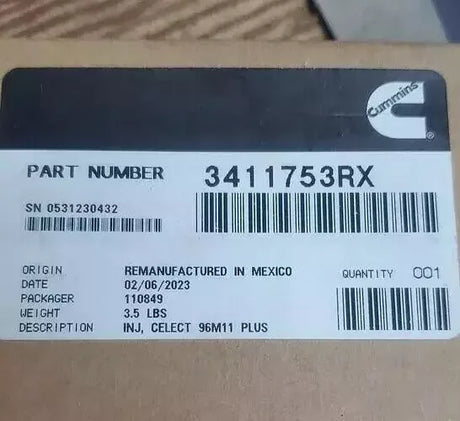 3411753 Genuine Cummins Fuel Injector - Truck To Trailer