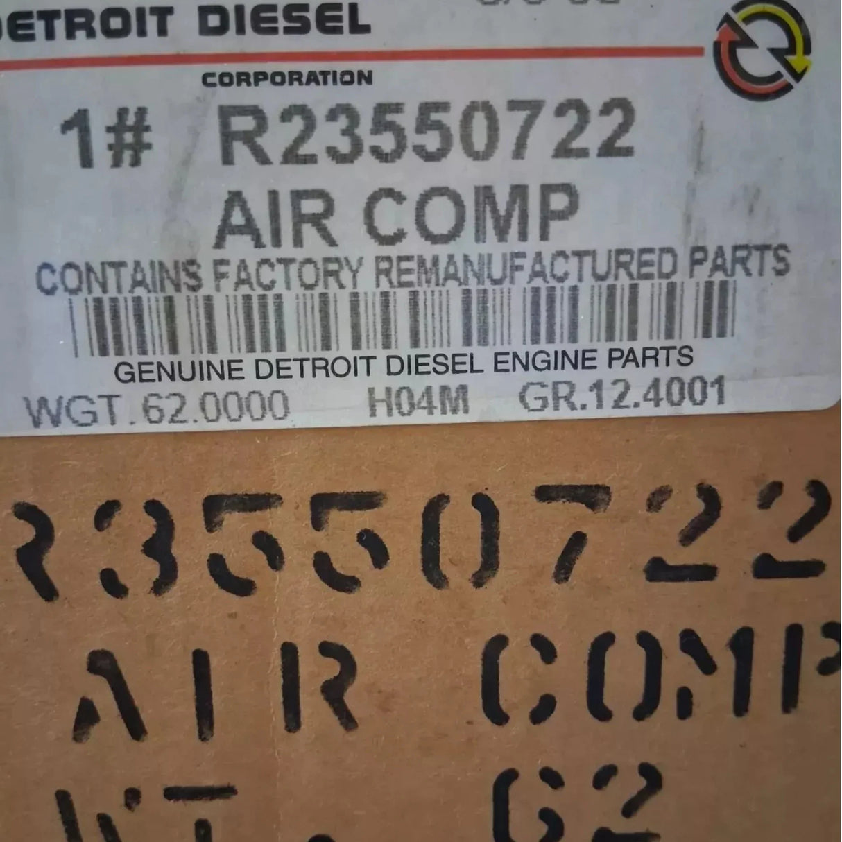 R23550722 Genuine Detroit Diesel Air Brake Compressor - Truck To Trailer