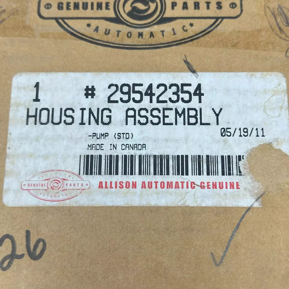 29542354 Genuine Allison Housing Assembly - Truck To Trailer