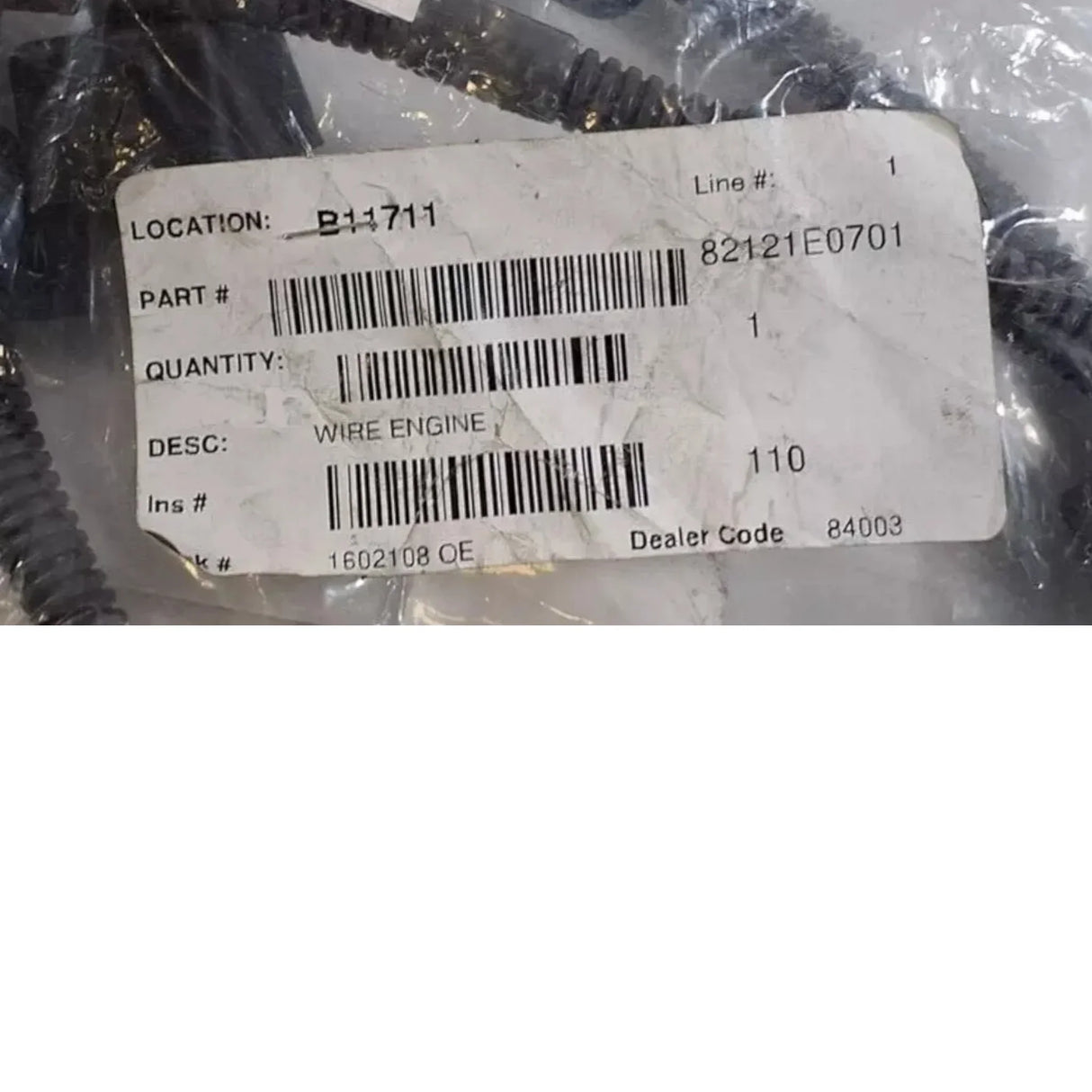 82121-E0701 Genuine Hino Engine Wire - Truck To Trailer