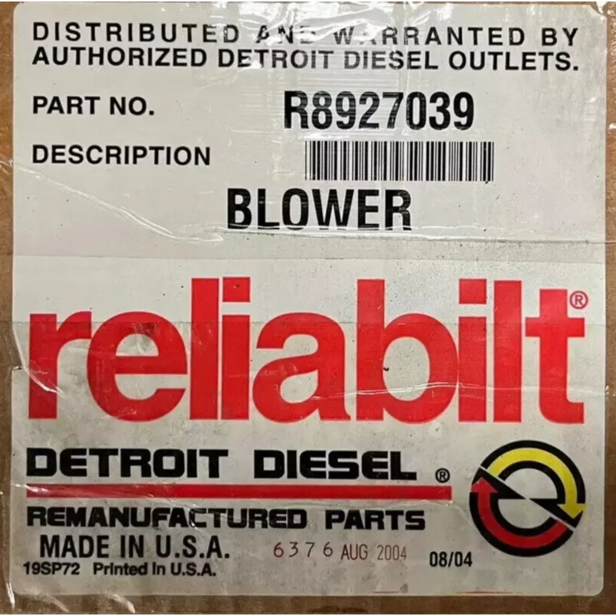 R8927039 Genuine Detroit Diesel Blower 6V92 - Truck To Trailer