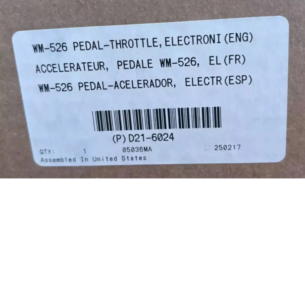 D21-6024 Genuine Peterbilt Accelerator Pedal Assembly - Truck To Trailer