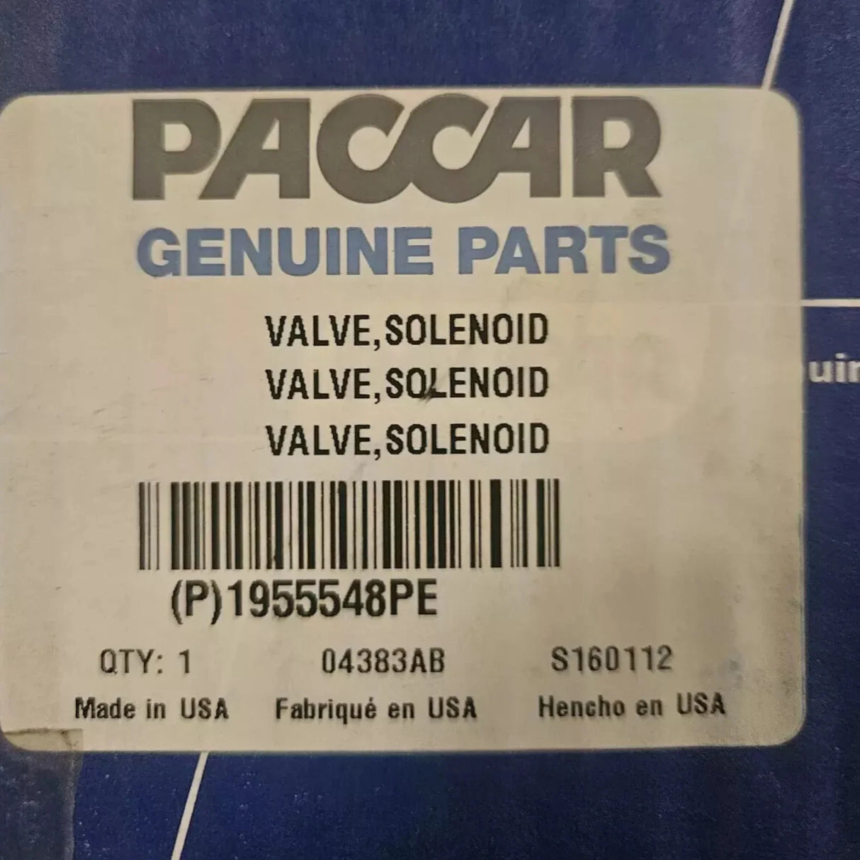 1955548PE Genuine Paccar Solenoid Valve - Truck To Trailer