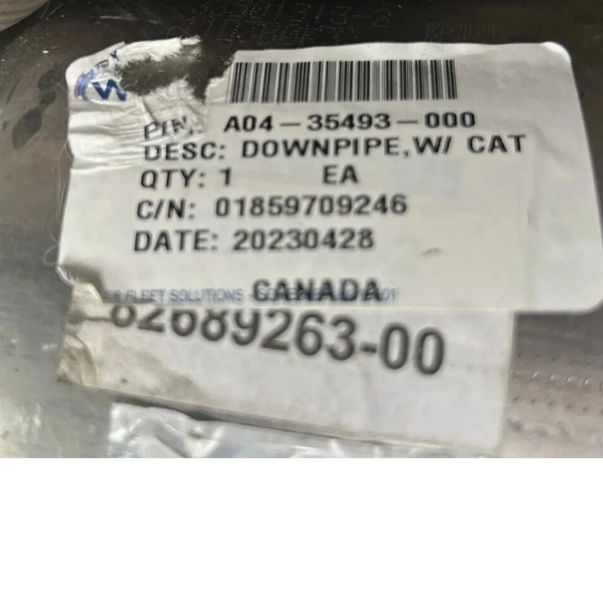 A0435493-000 Genuine Freightliner Left Side Exhaust Pipe With Catalyst - Truck To Trailer