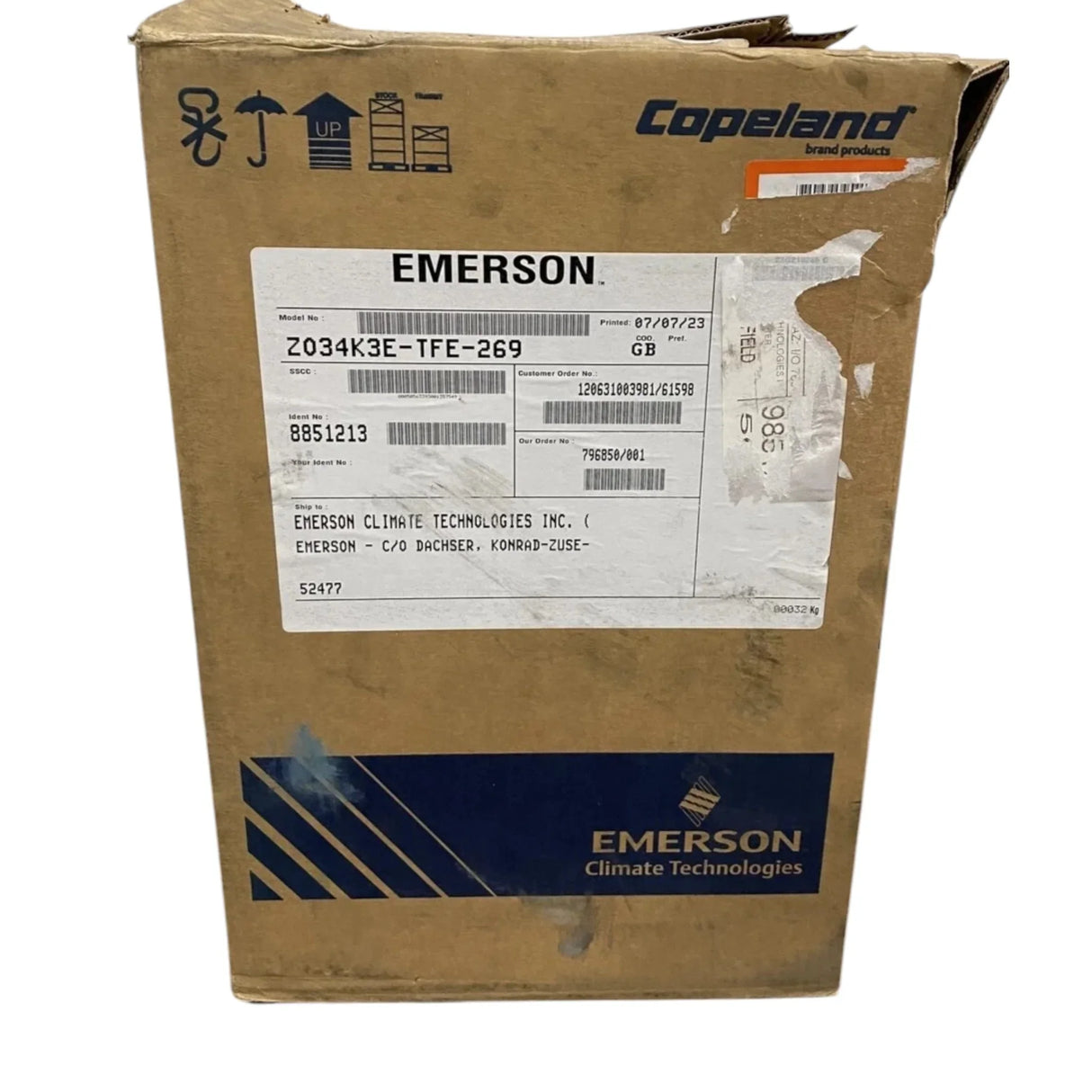 Z034K3E-TFE-269 Genuine Copeland Scroll Compressor - Truck To Trailer