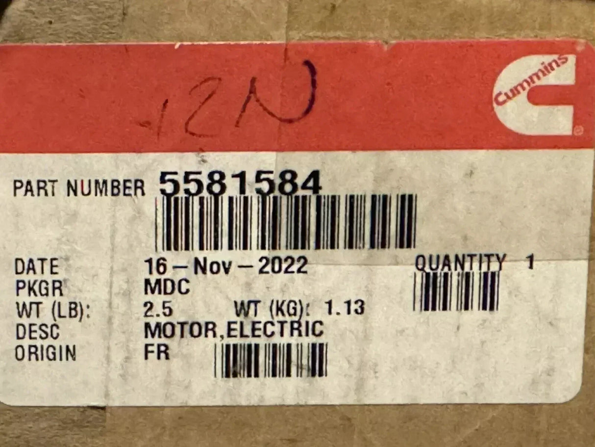 6483416 Genuine Cummins Electric Motor - Truck To Trailer