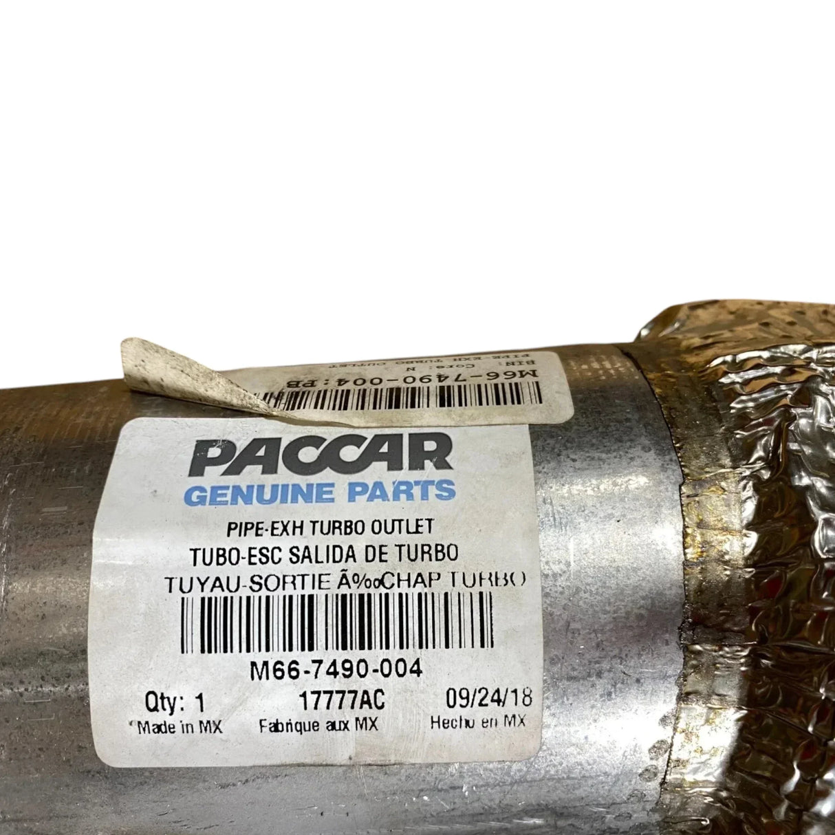 M667490005 Genuine Paccar Turbo Outlet Exhaust Pipe - Truck To Trailer